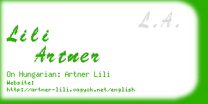 lili artner business card